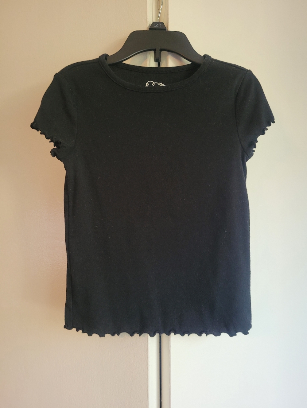 Art Class Tee With Wavy Ruffled Hems